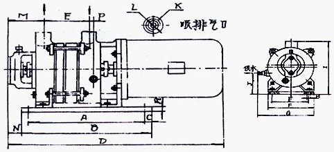 QBY不銹鋼氣動隔膜泵安裝曲線圖