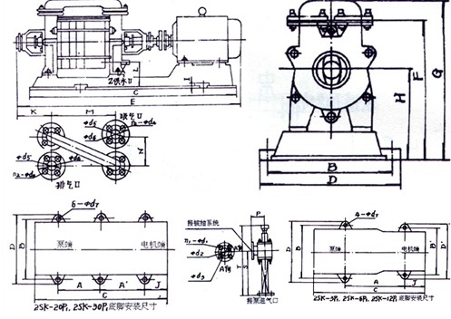 QBY不銹鋼氣動隔膜泵安裝曲線圖