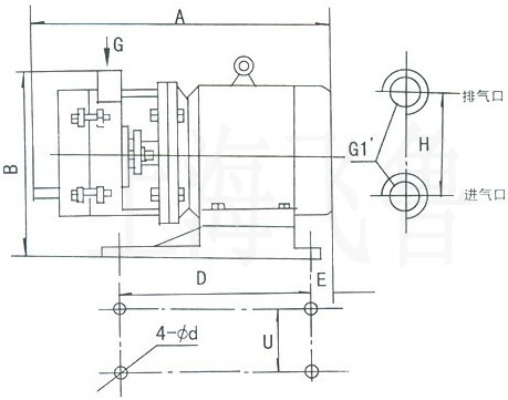 DBY型不銹鋼電動隔膜泵結構簡圖